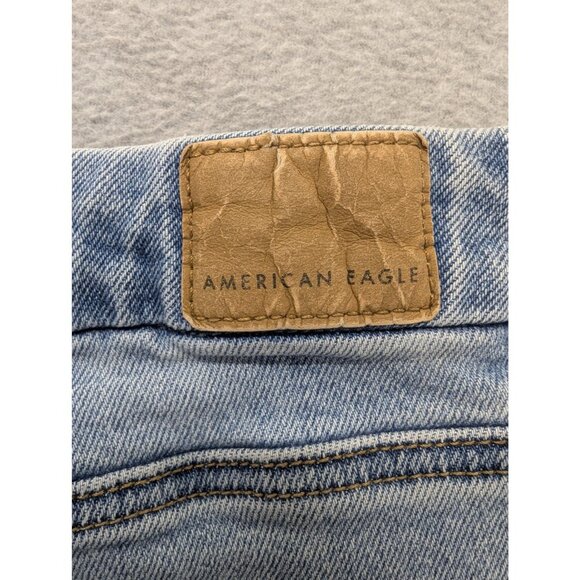 American Eagle Outfitters Curvy Mom Jeans Womens 18 Light Wash High Rise Stretch - Picture 11 of 16